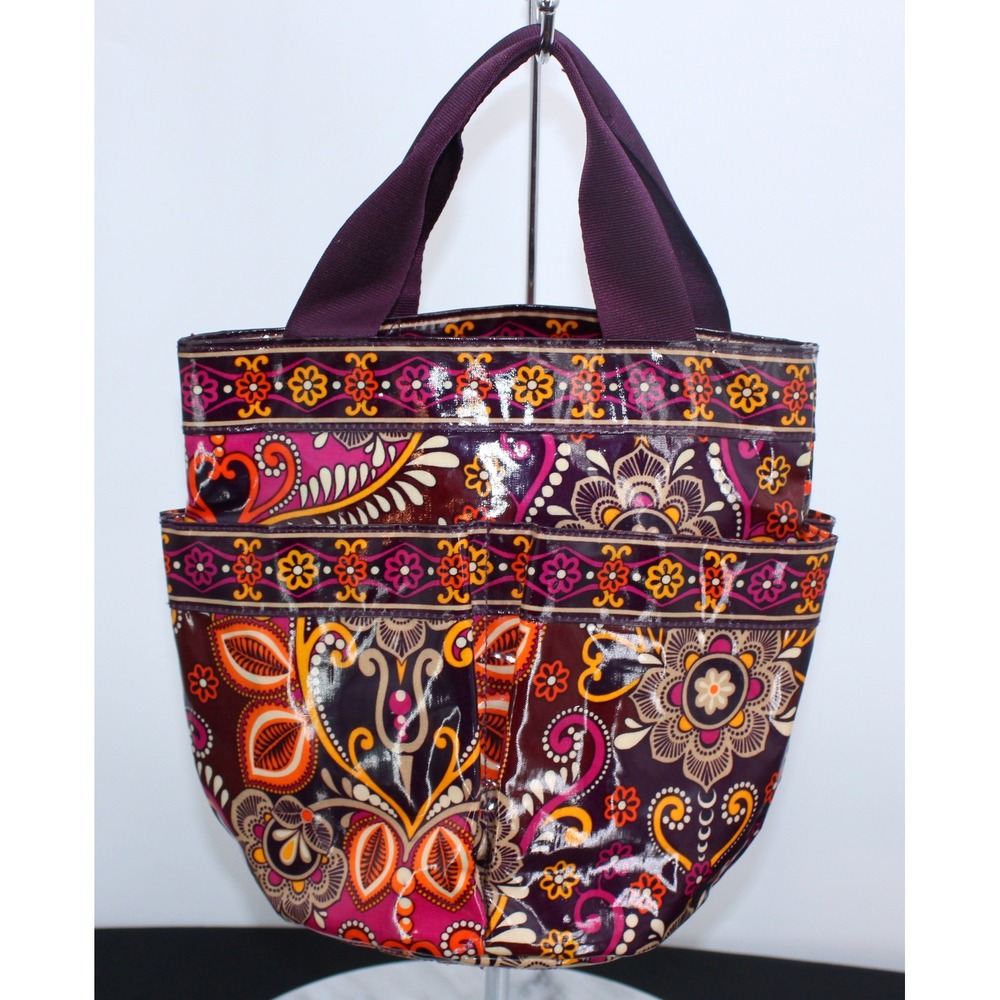 Vera Bradley Small Mesh Bottom Tote Bag Night and Day Paisley Wipe Clean Handbag